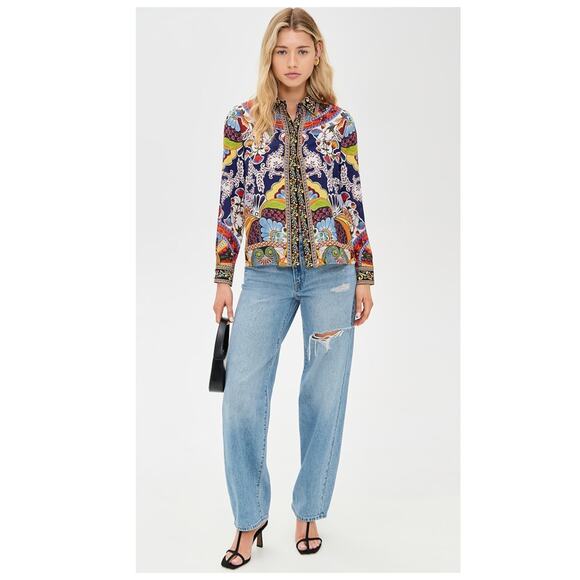 Alice + Olivia Willa Placket Top Size Small - Picture 15 of 15